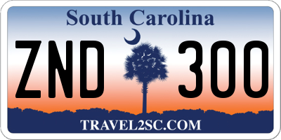 SC license plate ZND300