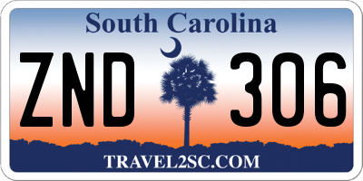 SC license plate ZND306