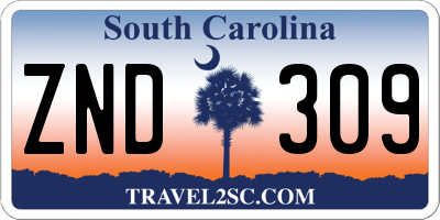 SC license plate ZND309
