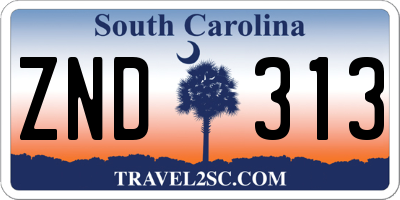 SC license plate ZND313