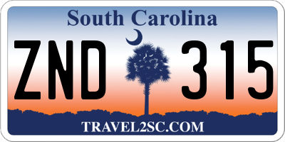 SC license plate ZND315