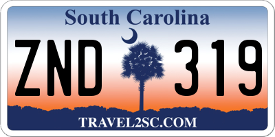SC license plate ZND319