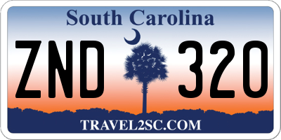 SC license plate ZND320