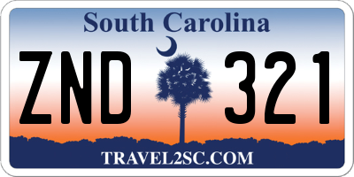 SC license plate ZND321
