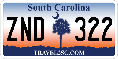SC license plate ZND322