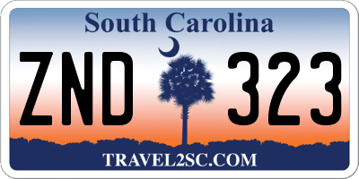 SC license plate ZND323