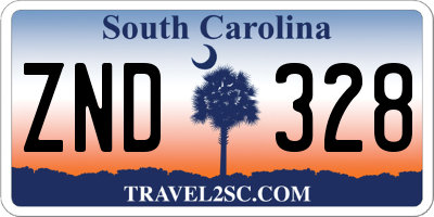SC license plate ZND328
