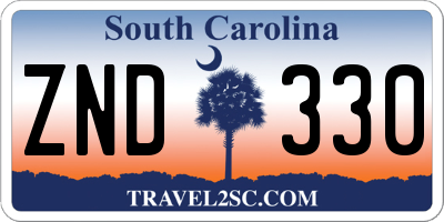 SC license plate ZND330