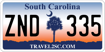 SC license plate ZND335
