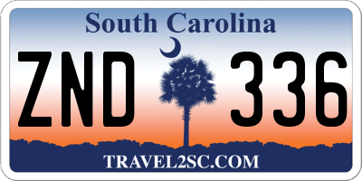 SC license plate ZND336