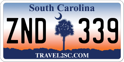 SC license plate ZND339