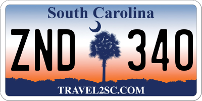 SC license plate ZND340