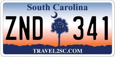 SC license plate ZND341
