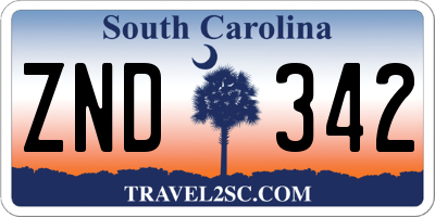 SC license plate ZND342