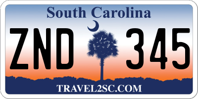 SC license plate ZND345