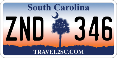 SC license plate ZND346