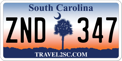 SC license plate ZND347