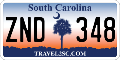 SC license plate ZND348