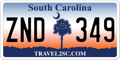 SC license plate ZND349