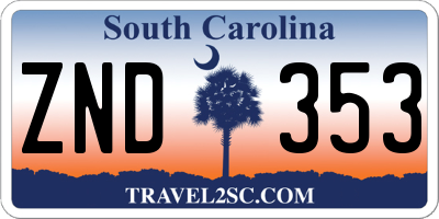 SC license plate ZND353