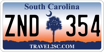 SC license plate ZND354