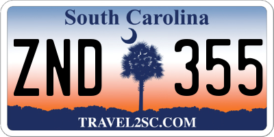 SC license plate ZND355