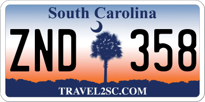 SC license plate ZND358