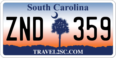 SC license plate ZND359