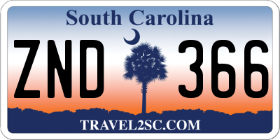 SC license plate ZND366