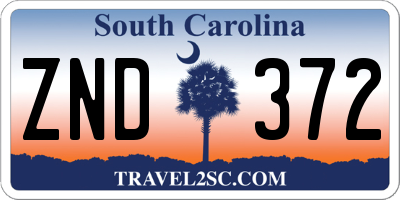 SC license plate ZND372