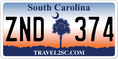 SC license plate ZND374