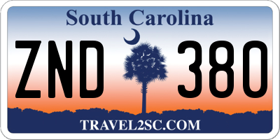 SC license plate ZND380