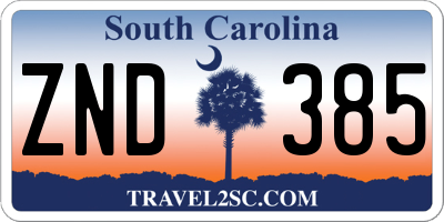 SC license plate ZND385