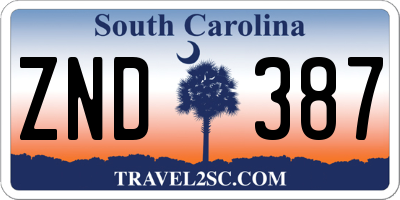SC license plate ZND387