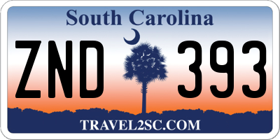 SC license plate ZND393