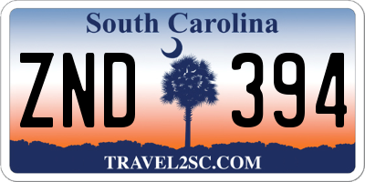 SC license plate ZND394