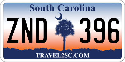 SC license plate ZND396