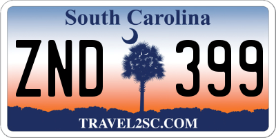 SC license plate ZND399