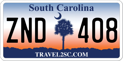 SC license plate ZND408