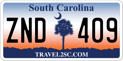 SC license plate ZND409