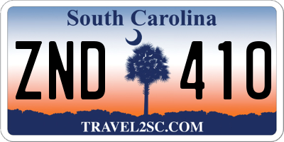 SC license plate ZND410