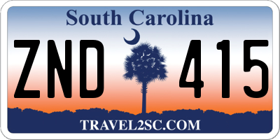 SC license plate ZND415
