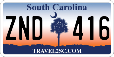 SC license plate ZND416