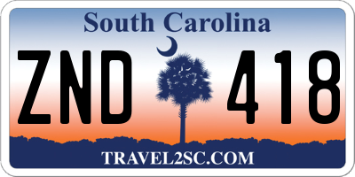 SC license plate ZND418