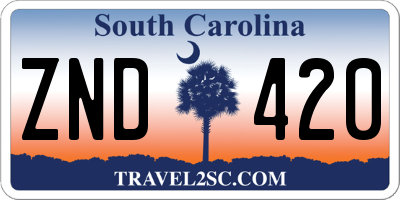 SC license plate ZND420
