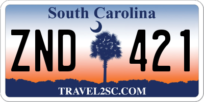 SC license plate ZND421