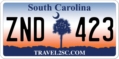 SC license plate ZND423