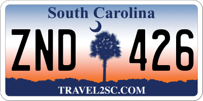 SC license plate ZND426