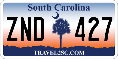 SC license plate ZND427