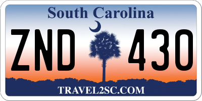 SC license plate ZND430